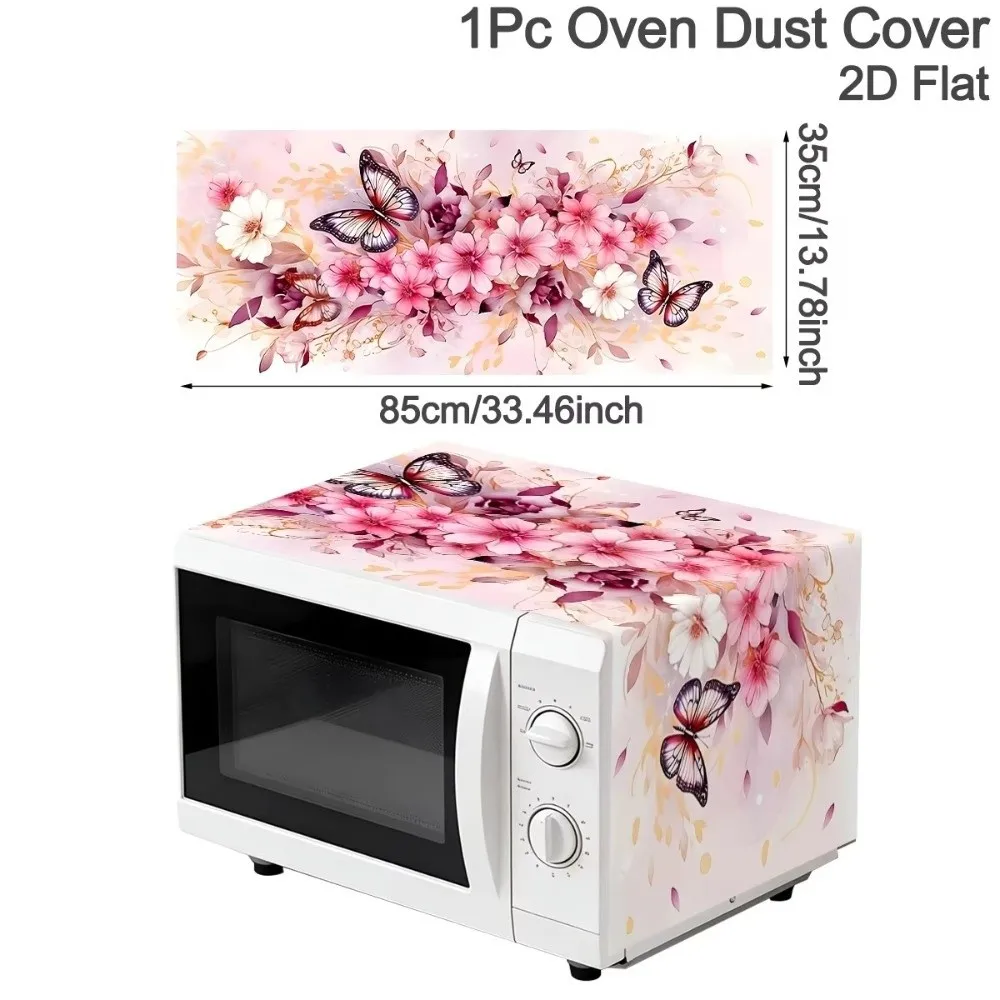 85x35cm Microwave Oven Dust Cover Oil Proof Waterproof Polyester Fabric Machine Protector Washable Microwave Dust Cover