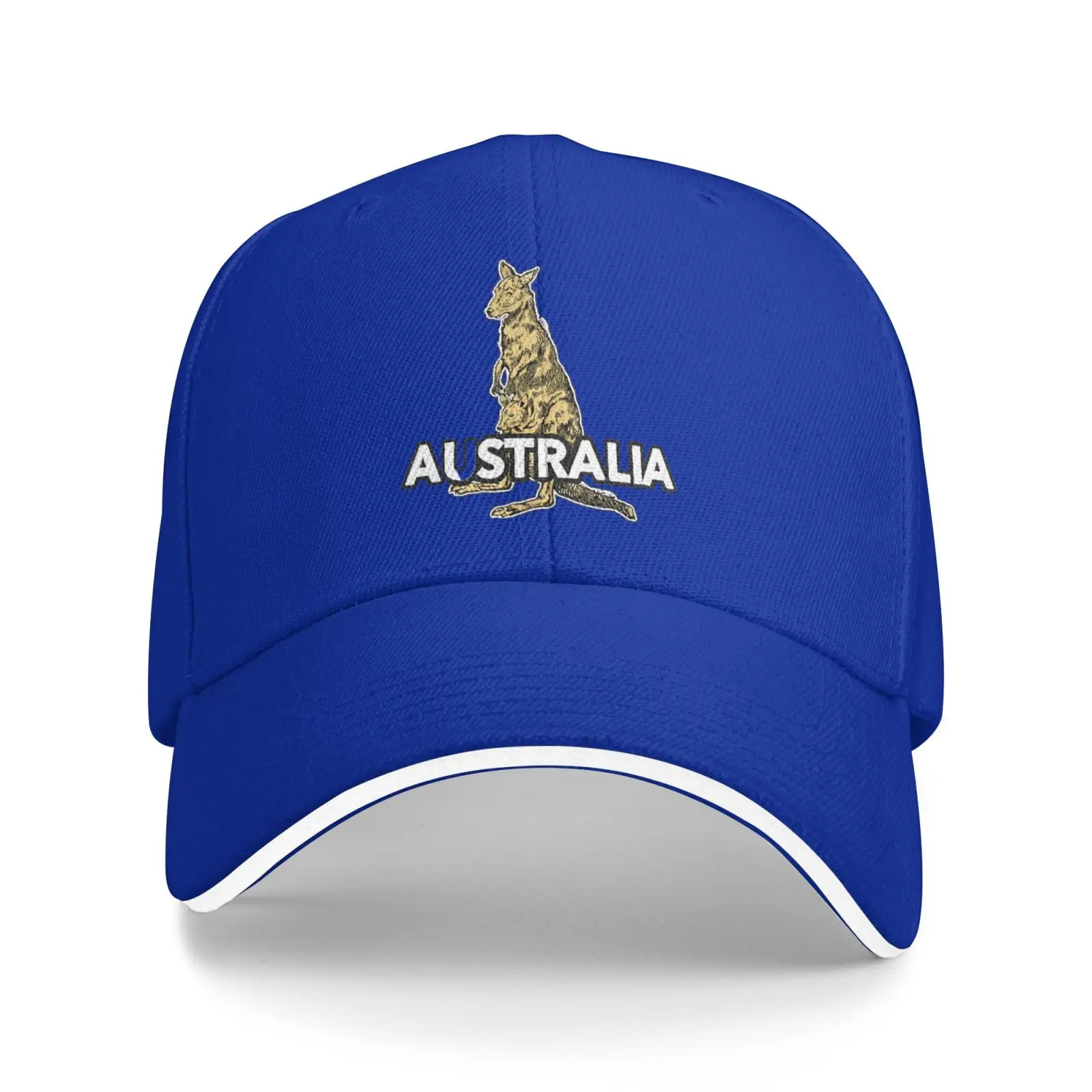 Retro Australia Kangaroo Animal Baseball Cap One Size Unisex Adjustable Cotton Casual Sports Sun Hat for Men Women