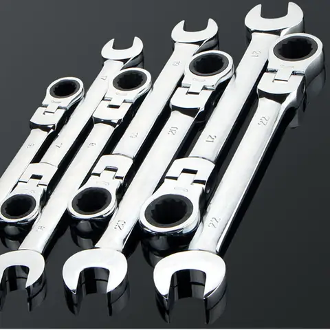 6-24mm Movable Head Ratchet Wrench Double Head Dual-Use plum Blossom Open Mirror Wrench Hardware Tools Automotive Tools Hand Too