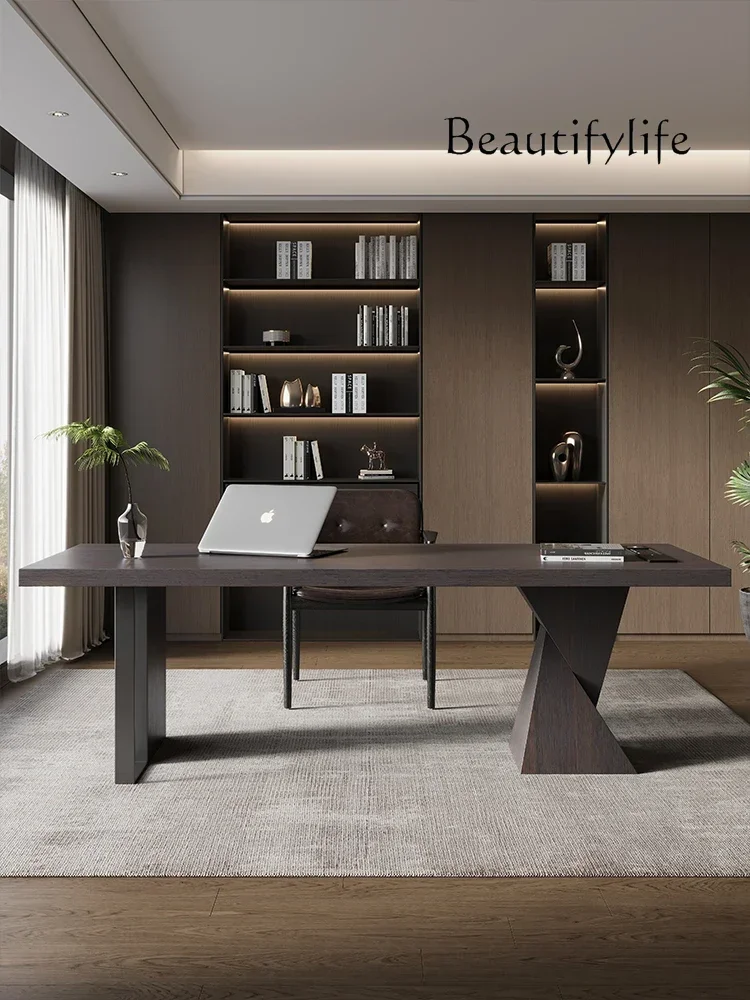 XX Italian Minimalist Desk High-end Home Living Room Sofa Back Solid Wood Desk Computer Table