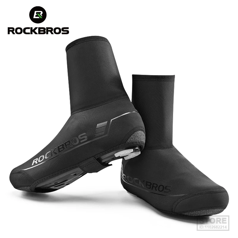 ROCKBROS Winter Waterproof Cycling Shoe Cover Reflective Thermal Elastic Rainproof Bike    Overshoes Boot s