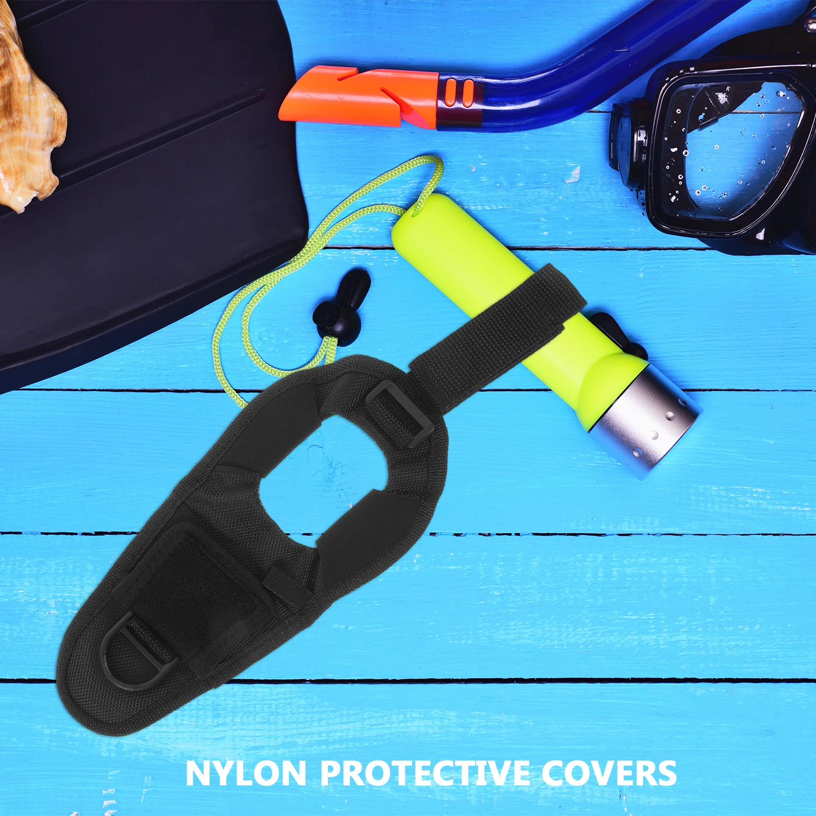 

Dive Light Holder Flashlight Wrist Strap Scuba Diving Nylon Protective Cover Anti-Slip Belt Mount Waterproof Universal Fit