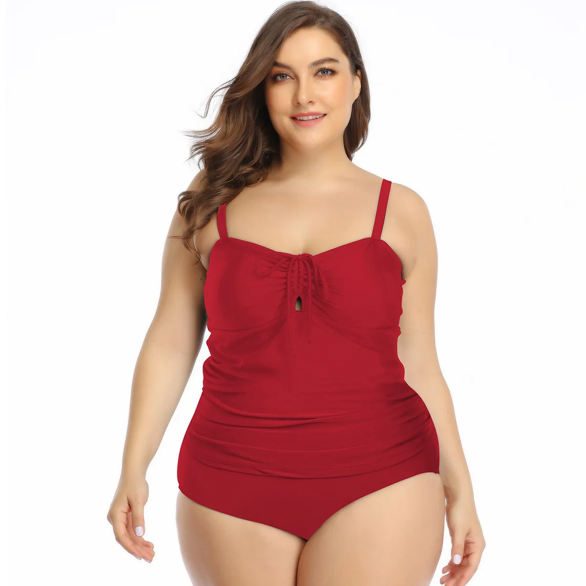 

Plus Size Bow Tie One Piece Swimsuit Women Solid Large Size Sexy Monokini Bathing Suit 2023 New Beach Swimwear L-4XL