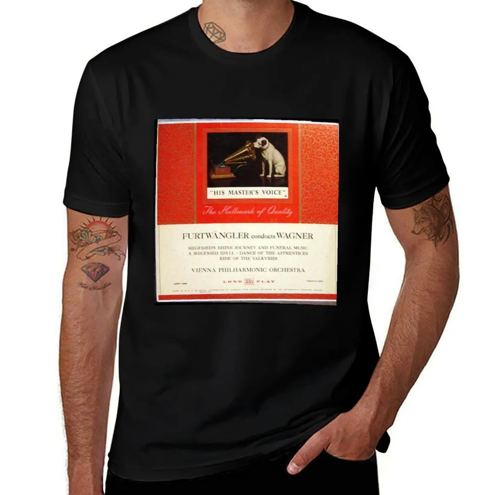Furtwangler Conducts Wagner, HMV Dog T-Shirt All Weather Casual Short Sleeve