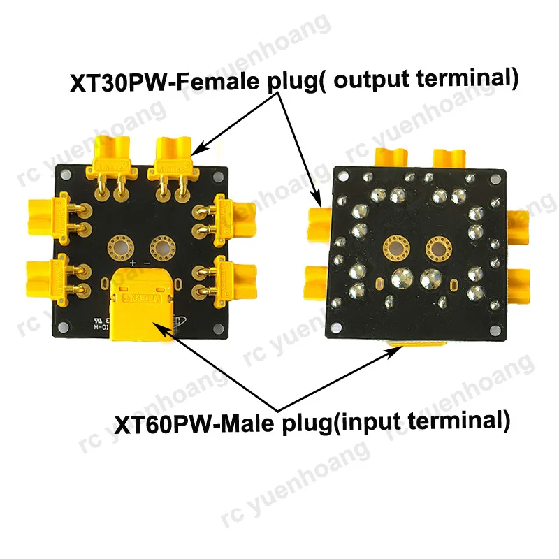 1 Uds XT30PW-placa de distribución de energía hembra gran corriente XT60/XT90PW-M entrada de enchufe placa paralela módulo PDB para Dron/Robot RC