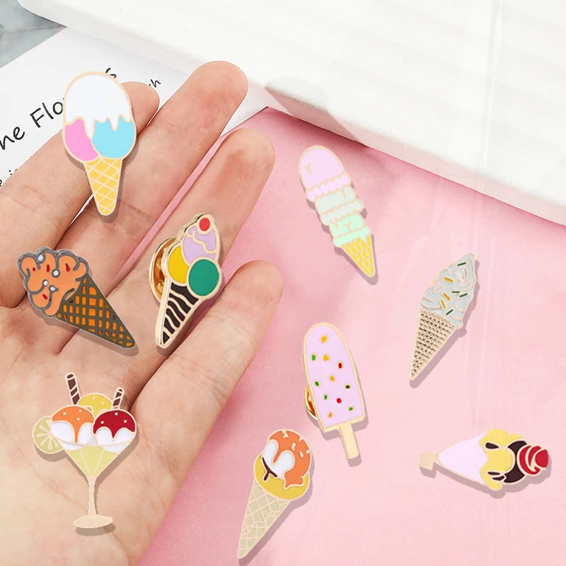 Women Cartoon Pines Candy Color Sweet Popsicle Badges Sweater Lapel Party Jewelry Gifts For Kids 10 Style Cute Ice Cream Brooch