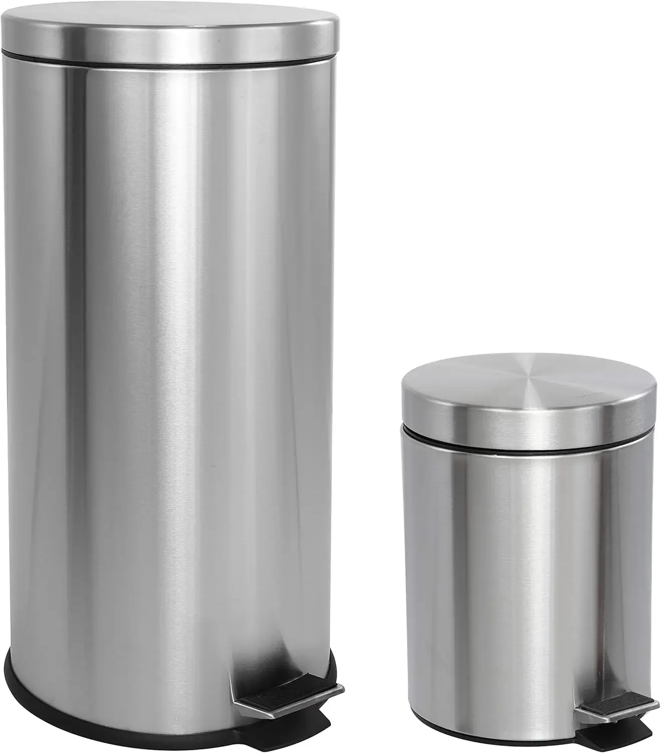 

HPM1000A Oscar 8-Gallon Step-Open Trash Can with Free Mini Trash Can, Modern, Fingerprint Proof for Home, Kitchen, Office