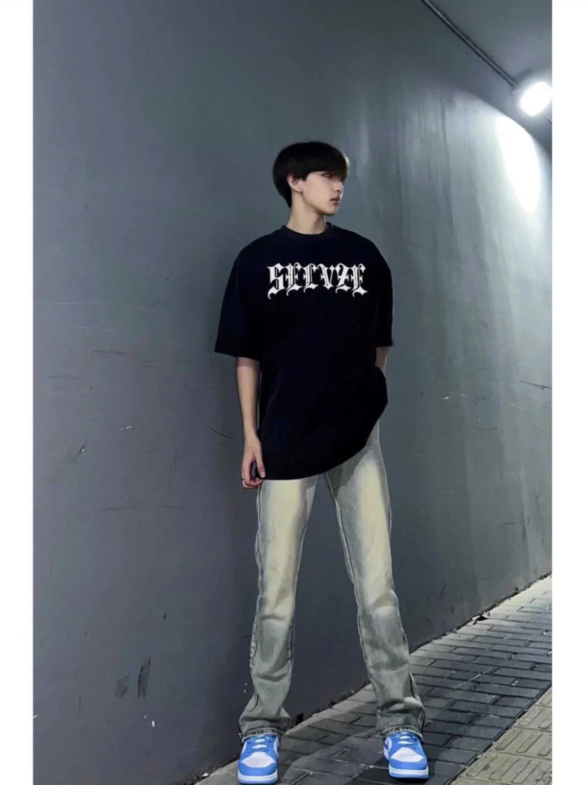 

Motorcycle New Summer Creative Niche Design Men's Loose Large Pure Cotton Short-Sleeved t Cool Black