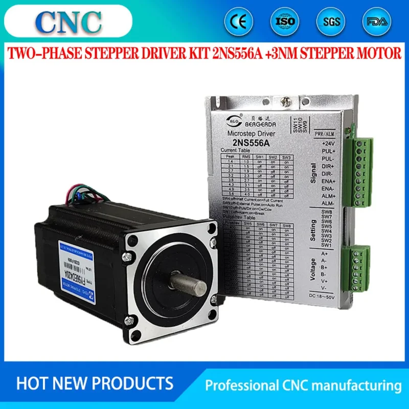 

Nema 23/57 stepper motor 3nm FY56ED420A cnc kit 2NS556A driver high torque 23 stepper kit