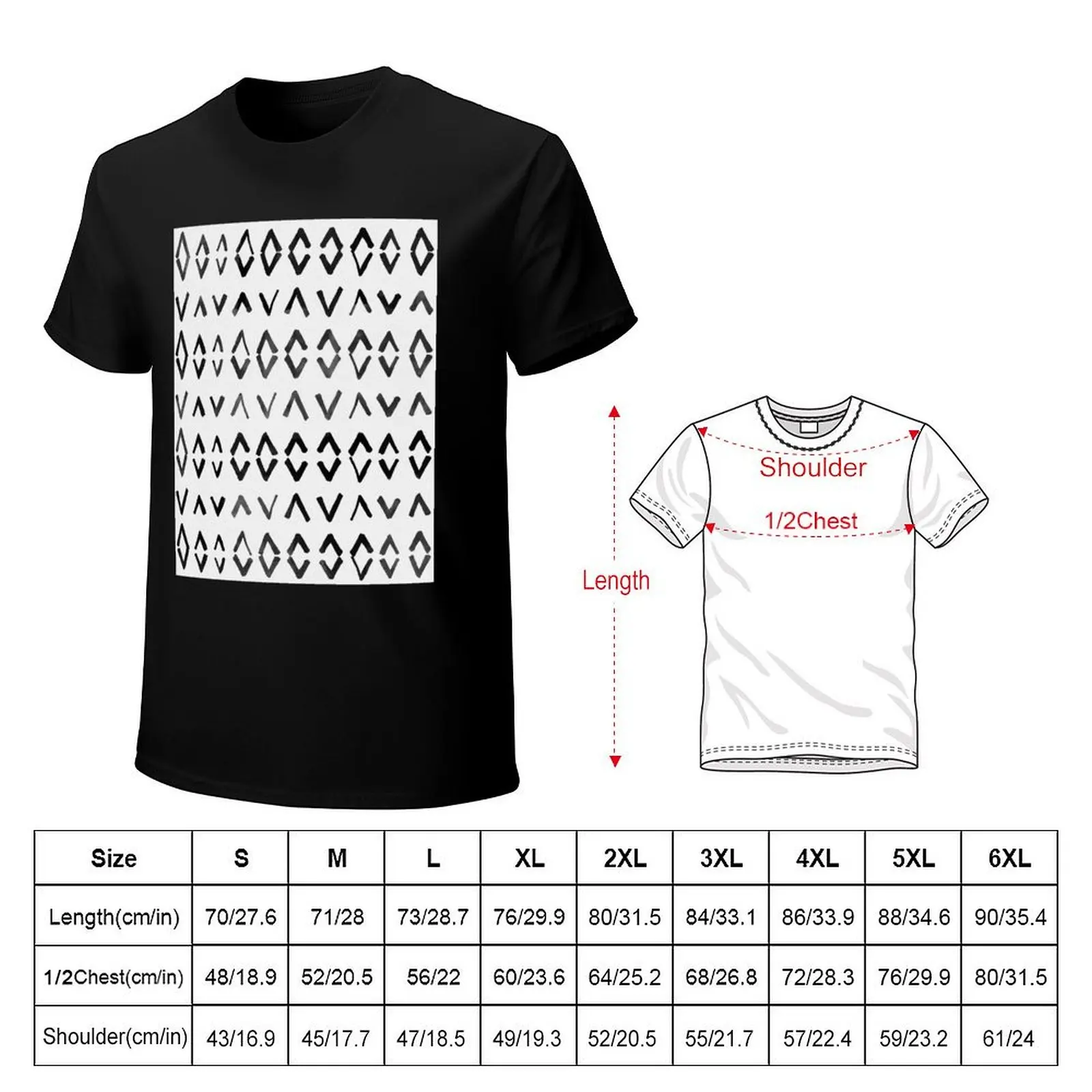 Scandinavian Diamond Pattern, Watercolor, Geometric T-Shirt customs graphic t shirts Men's cotton t-shirt