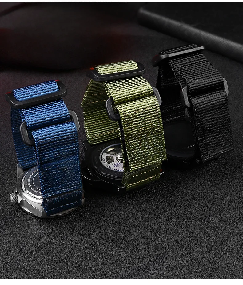 For Panerai Bell&Ross Hamilton Hook and Loop Fastener Nylon Canvas BR Sweatproof Watch Strap for Men 20 22 24mm