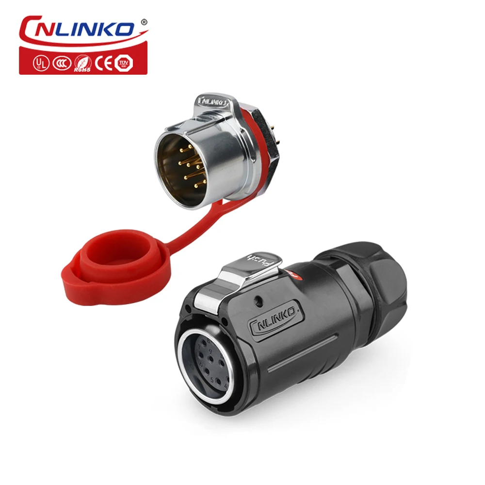 CNLINKO M24 IP68 Waterproof Panel Mount Aviation Connector 3P 4P 10P 12P 19P 24Pin Industrial Connectors for Power Signal Device