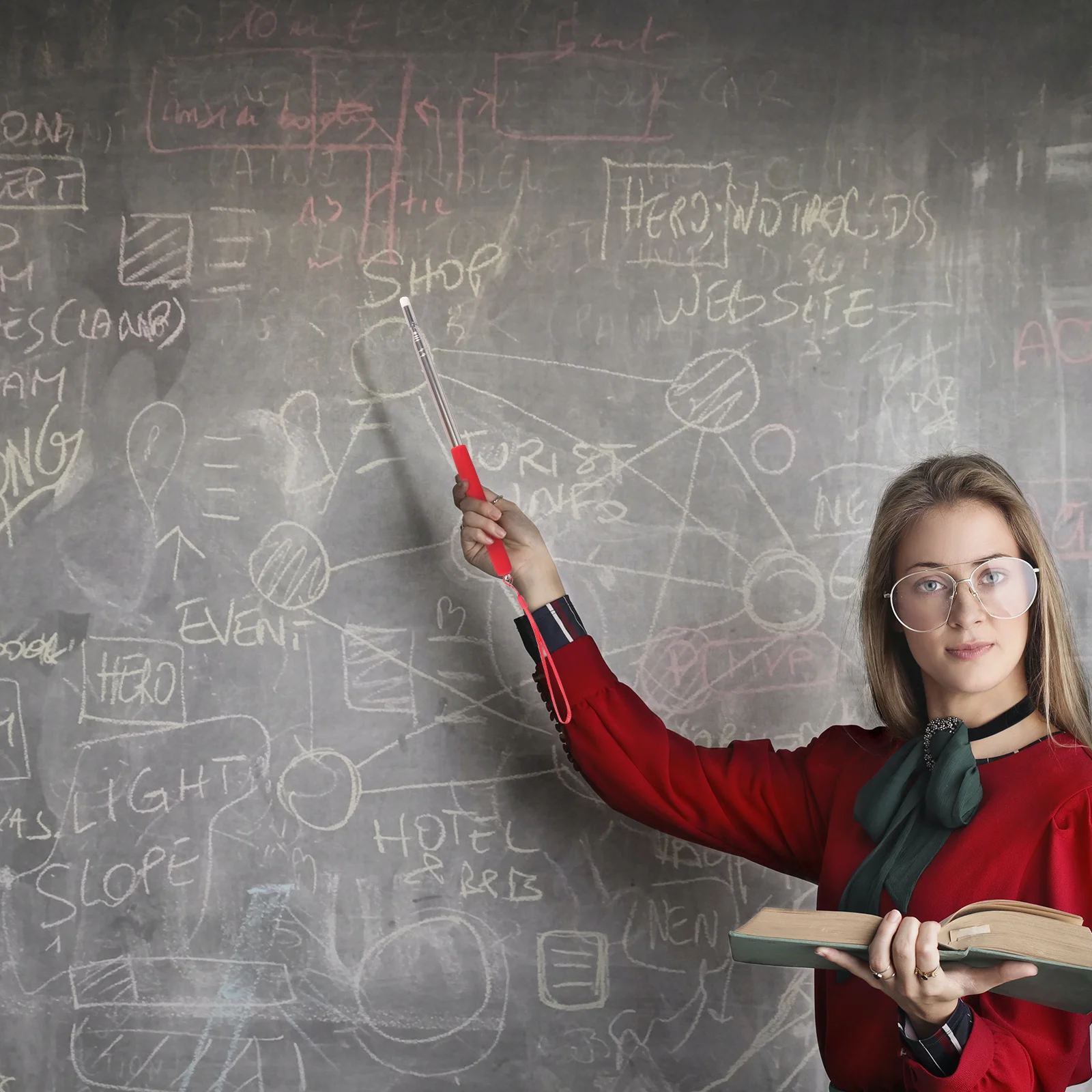 3 قطع قلم تعليم تلسكوبي خفيف الوزن قابل للسحب ومؤشر الفصول الدراسية للمعلمين والطلاب والمهندسين