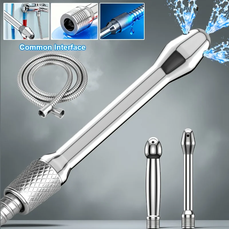 Stainless Steel Porous Shower Showerhead Two Links Bathroom Toiletries Portable Gym Household Novel Showerhead Universal Model
