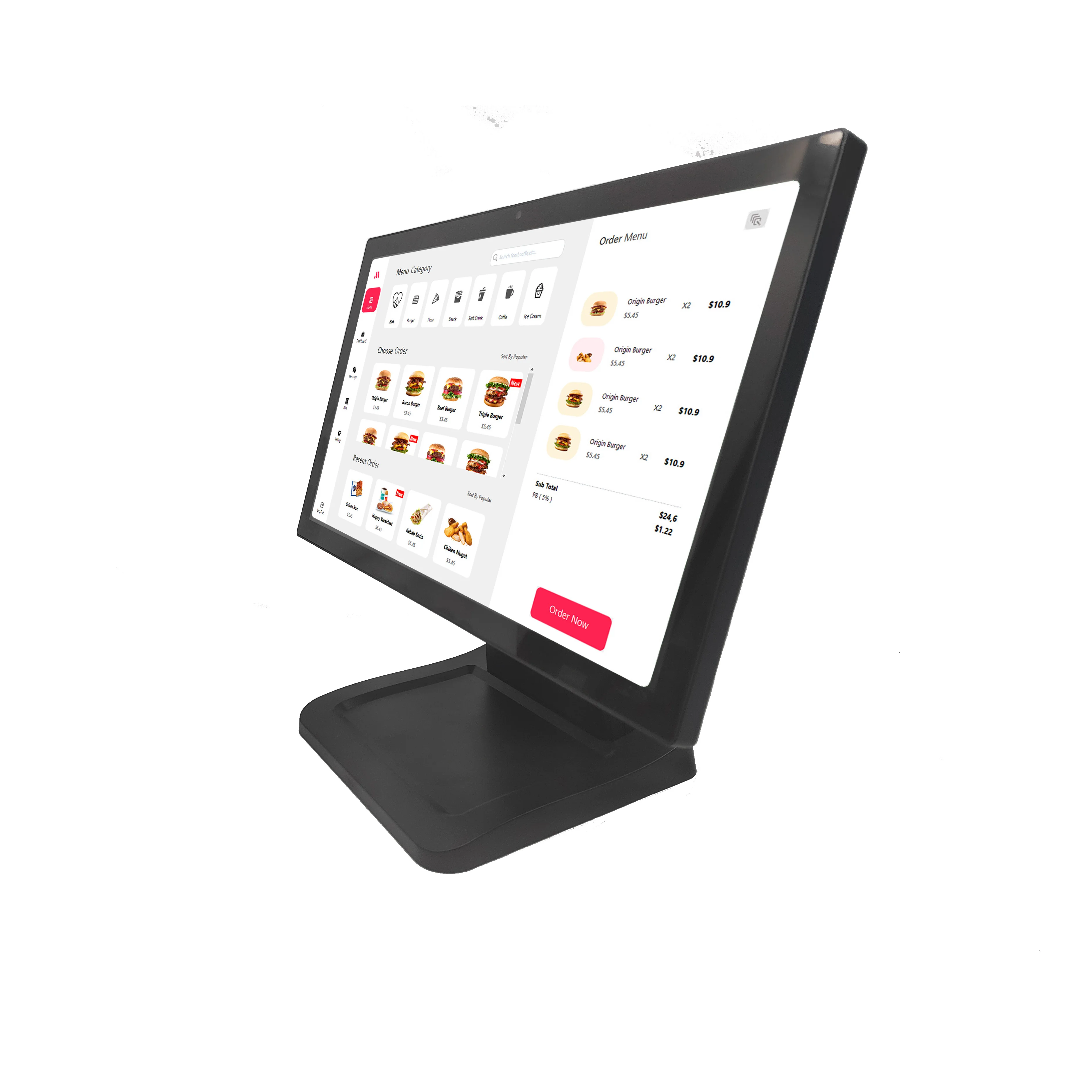 Android 14 Cash Register 8-core CPU, 15.6 Inch 4G+32G Touch POS with 1920*1080P Screen Restaurant POS Ordering Kiosk Shopify PO