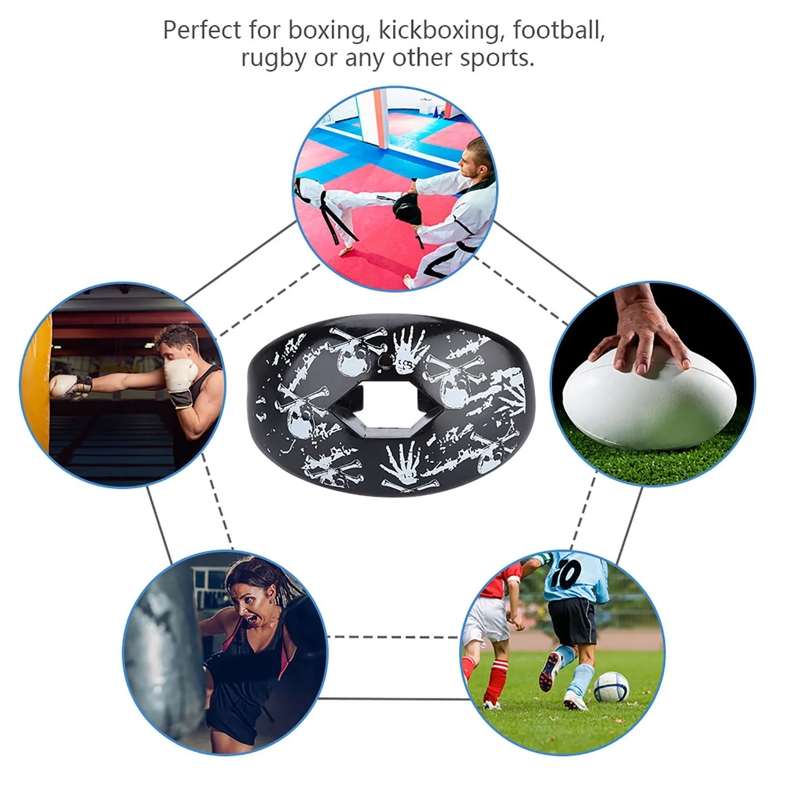 ZK30 Food grade TPR Mouthguard Teeth Protector for Boxing Football Rugby Sports