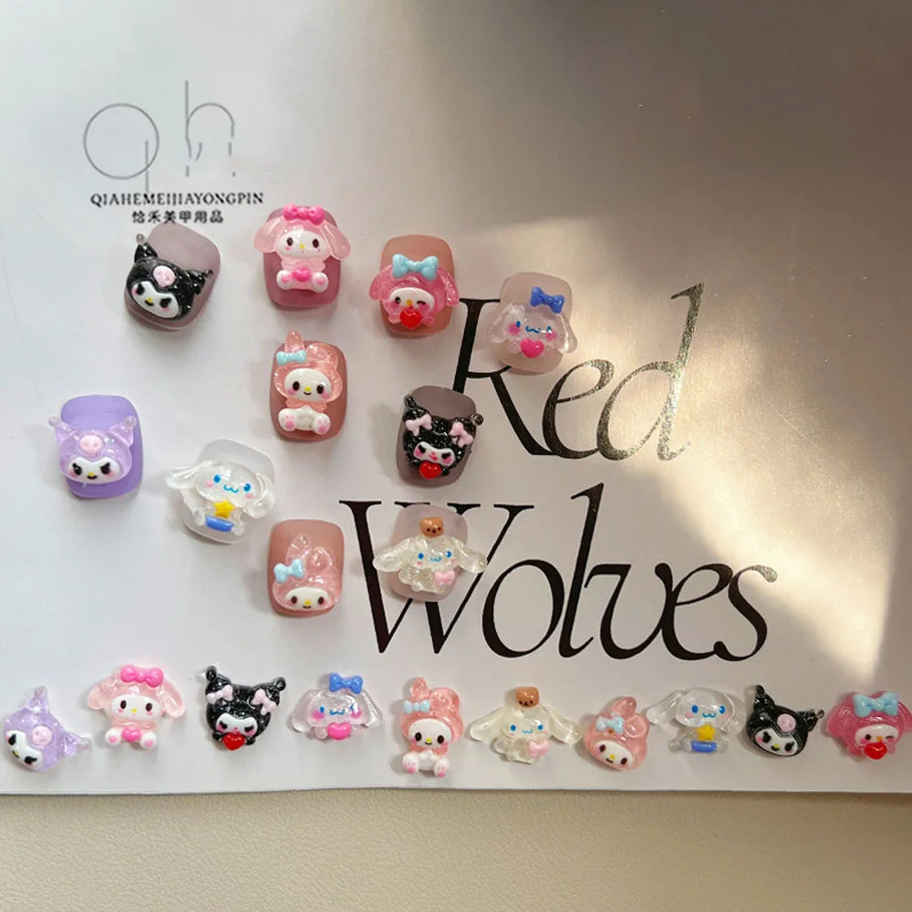 70/50/20PCS Leuke Hars Kuromi Nagel Onderdelen 3D Kawaii Kitty Cartoon Onderdelen Sieraden Druk op nagels Nagel Charme voor Nail Art Accessorie