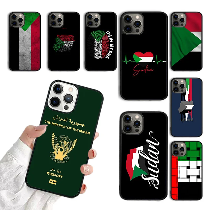 Sudan Flag Phone Case For iPhone 15 16 SE2020 11 12 13 14 Pro Max Mini Cover For iPhone Max 6 7 8 Plus coque Fundas Shell