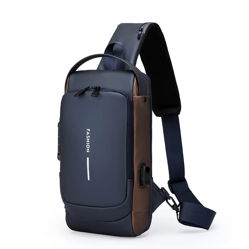New multifunctional password lock chest bag anti-theft outdoor leisure diagonal cross bag unisex simple shoulder bag