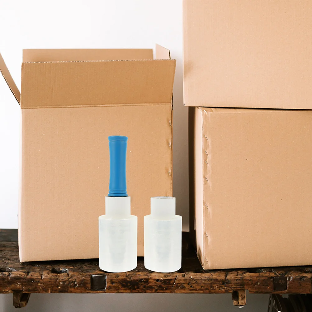 1 set di involucro trasparente elasticizzato con manico in rotolo, involucro termoretraibile industriale, autoadesivo, leggero per l'imballaggio in movimento