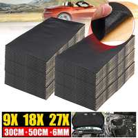 9/18//27PCS 30x50cm 6mm Car Sound Proofing Deadener Mat Noise Proof Deadening Sound Insulation Hood Engine Firewall Cell Foam