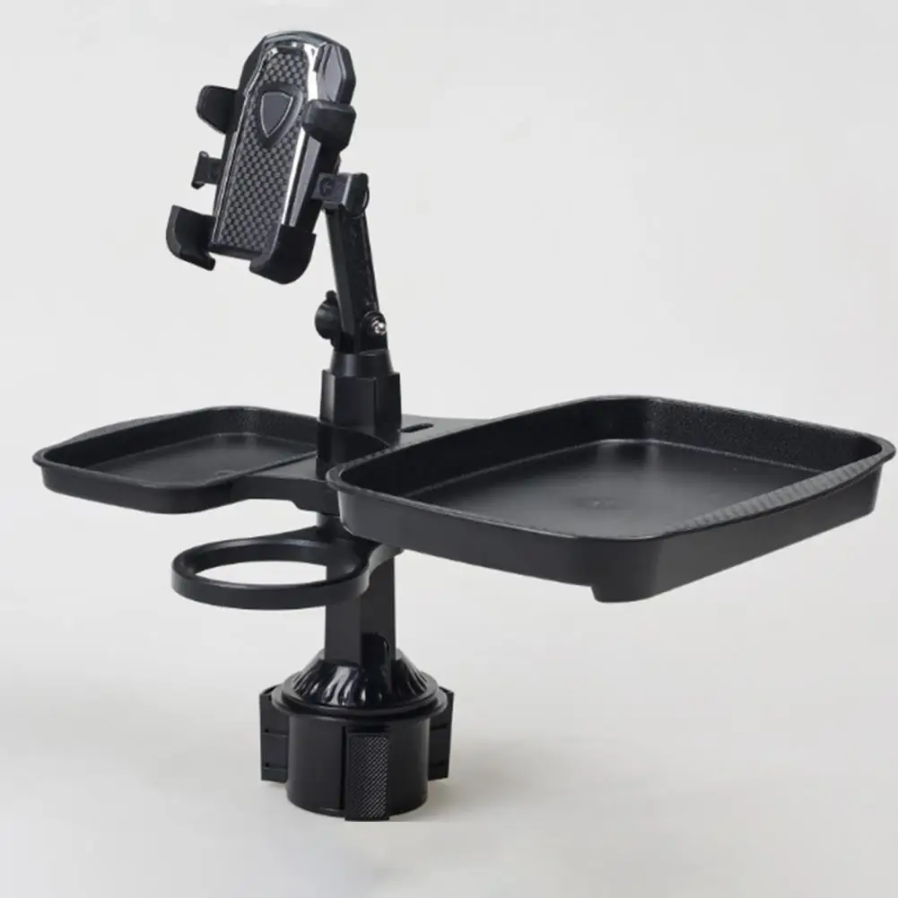 Car Cup Holder Expander Tray 360-Degree Rotation Anti-Shake Universal Easy to Install Car Food Tray Mobile Phone Holder