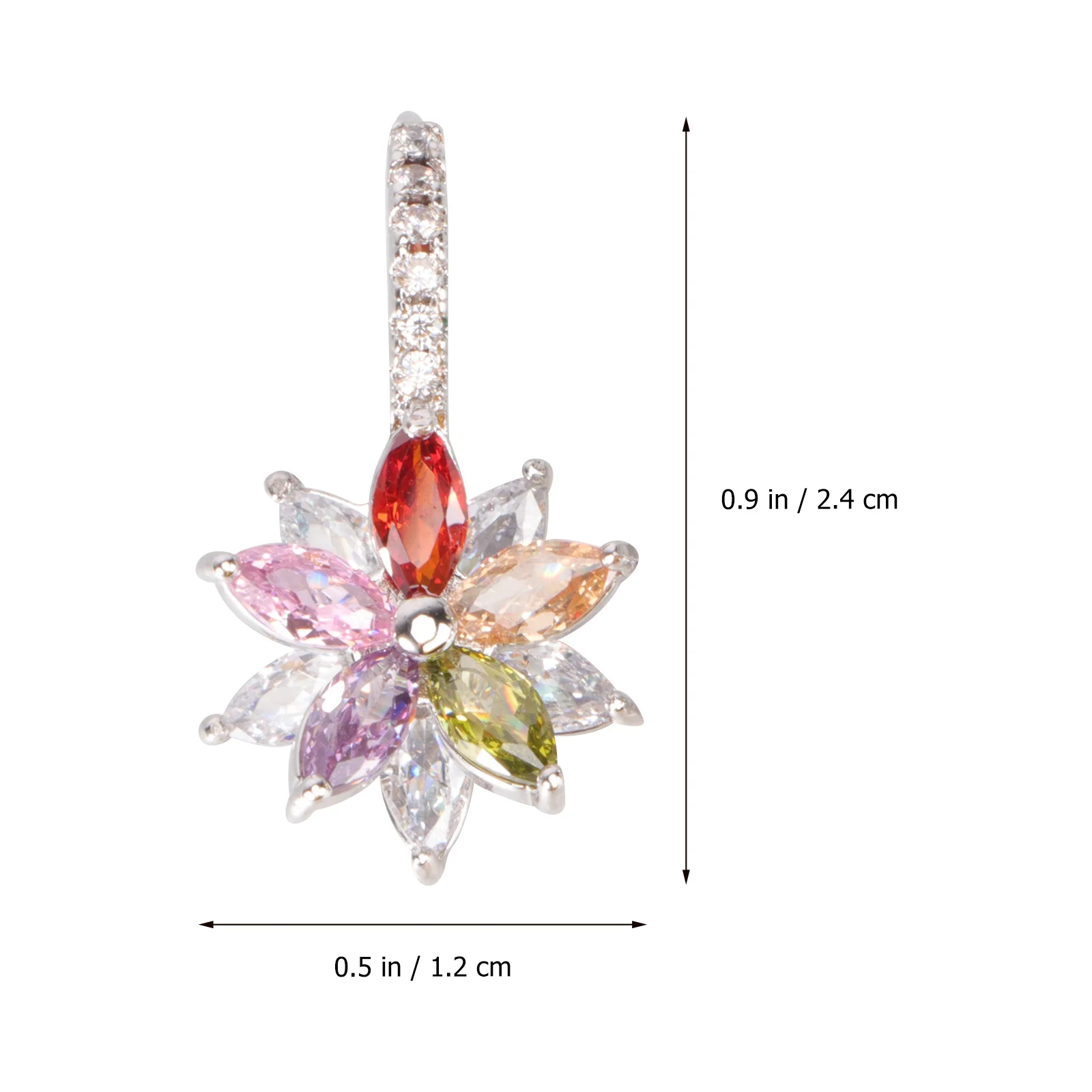 

1Pair Flower Earrings Zircon Elegant Pendant Charming Jewelry Gift for Mothers Girlfriends Fashionable Earrings