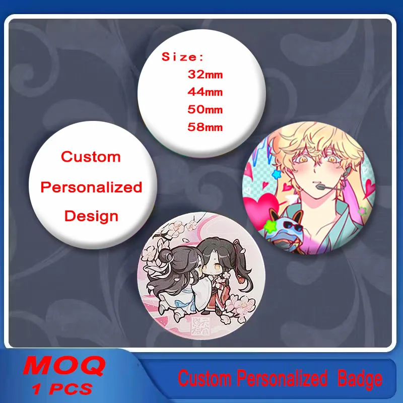 

32/58mm Create Your Own Button Pin Custom Coin Badge Personalised Brooch on Bag Clothes Accessories Toys Gifts for Friend Kids