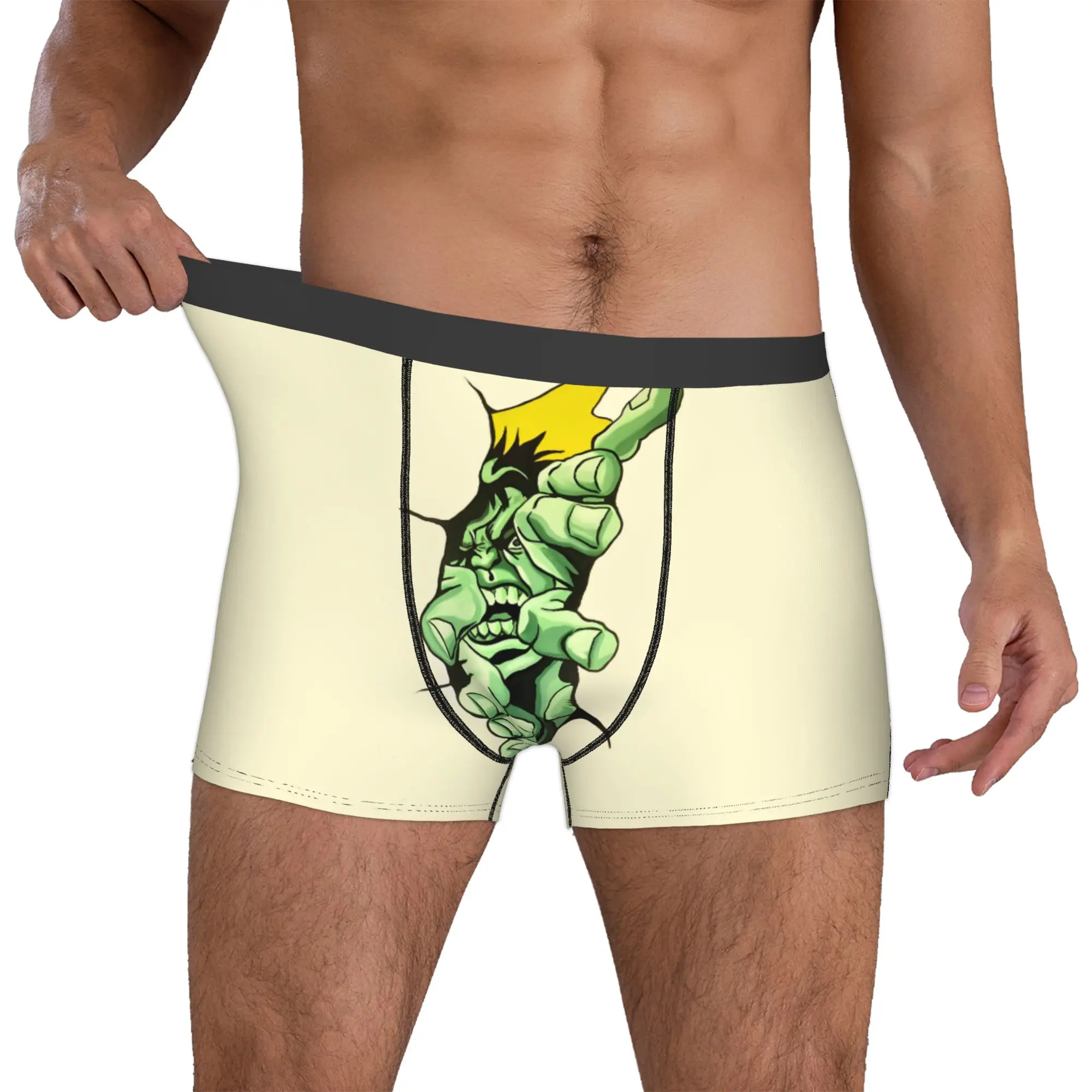 

Customized Male Fashion H-Hulk Comic Art Underwear Boxer Briefs Breathable Shorts Panties Underpants