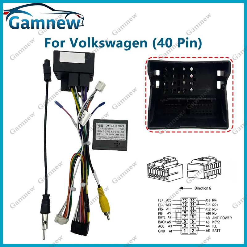 Gamnew Car Wiring Harness Adapter Canbus Box For Volkswagen Golf Beetle Lavida Touran Polo Passat Superb Yeti Octavia VW-RZ-08