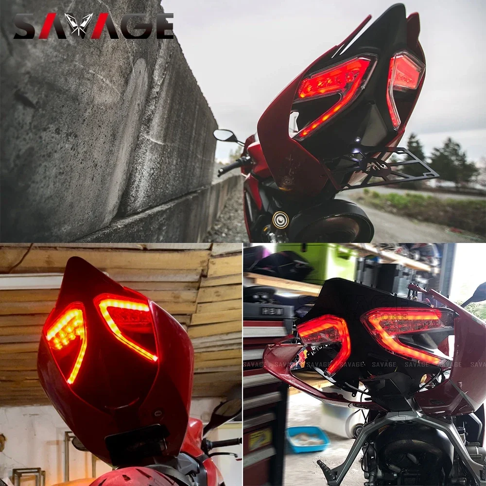 Motorcycle Brake Light Tail Lamp LED Turn Signal For DUCATI Panigale 899 959 1199/S/R 1299 Rear Taillights Flasher Indicators