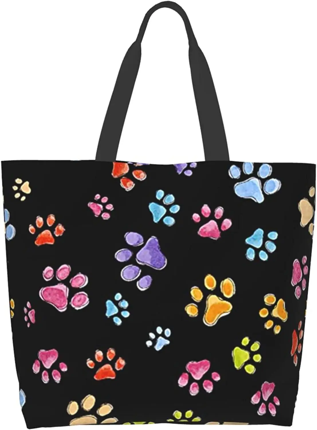 Dog Paw Shoulder Bag for Women, Reusable Waterproof Tote Bag Beach Bag Eco Bag Shopping Bag Storage Bag Folding Bags Handbag