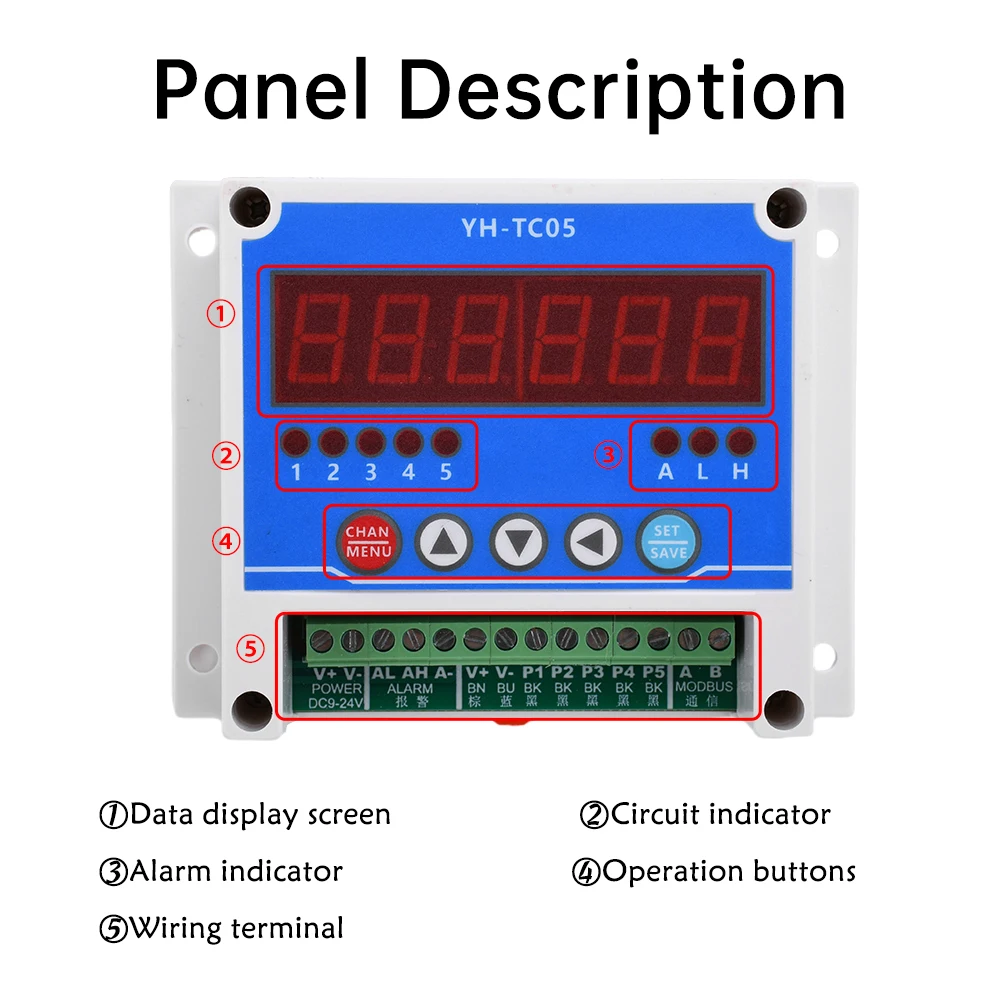 DC 12-24V 5-channel Speed Meter 6 Digit LED Counters Tachometer NPN Hall Switch Proximity Switch Sensor Speed Measure Meter