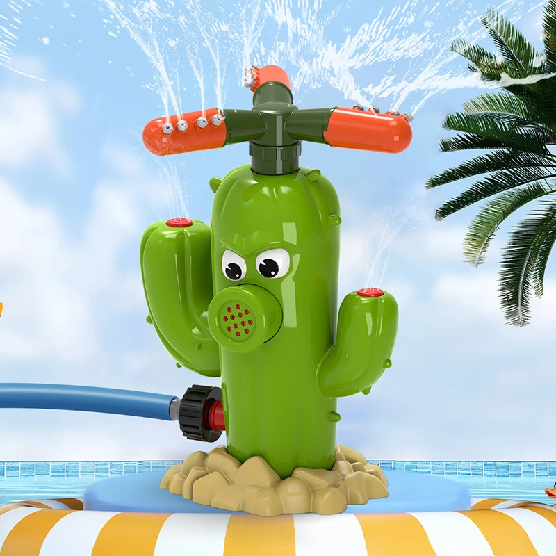 Juguetes de verano para niños, dibujos animados al aire libre, Cactus, caracoles, tocones de árboles, avión, aspersor automático, patio, jardín, juguetes para jugar en el agua