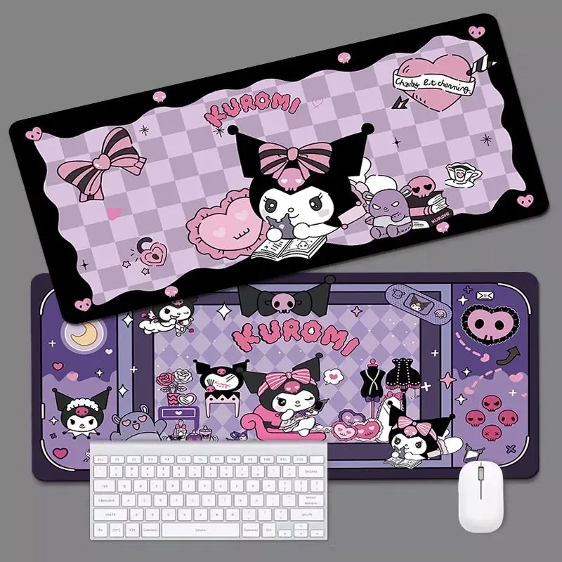 Cartoon Sanrio HelloKitty Kuromi Lotso Around Cute Mouse Pad Large Student Office Thick Wear-Resistant Computer Game Desk Mat