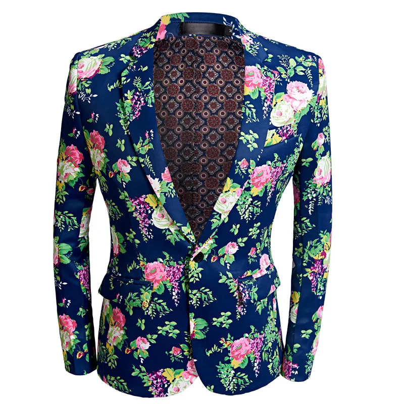 J30 Men\'s Large Size Printed Blazer