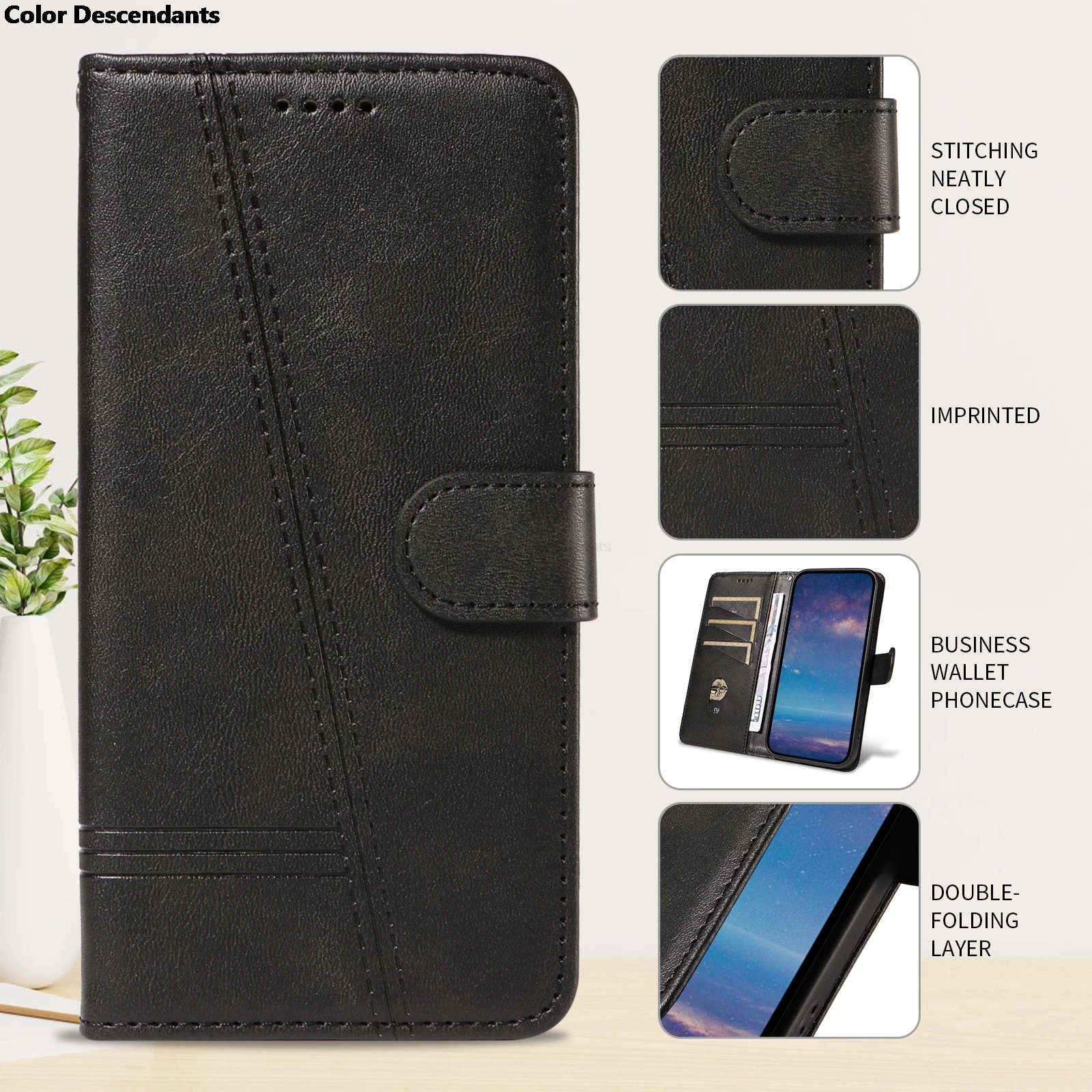 

Кожаный чехол Line для Samsung Galaxy A04E A05 A05S A12 A13 A14 A15 A22 A23 A23E A23S A24 A25 5G Flip Wallet Card Phone Cover