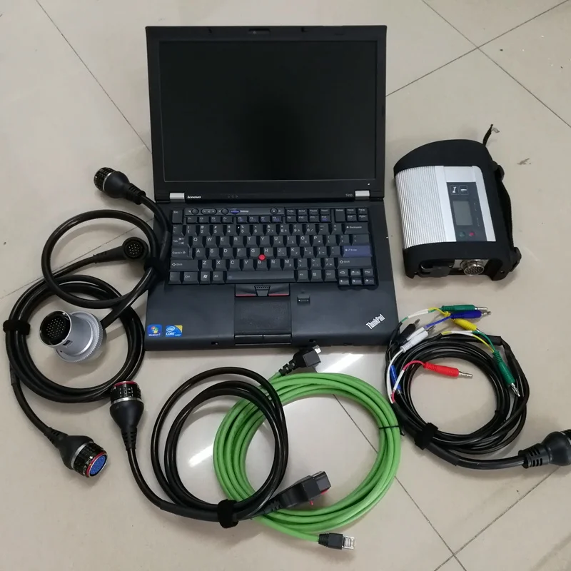 Mb star c4 SD DOIP C4 Multiplexer Cables Auto Diagnostic Tool Car Truck Software installed well on Used Laptop T410 I5 SSD 8G