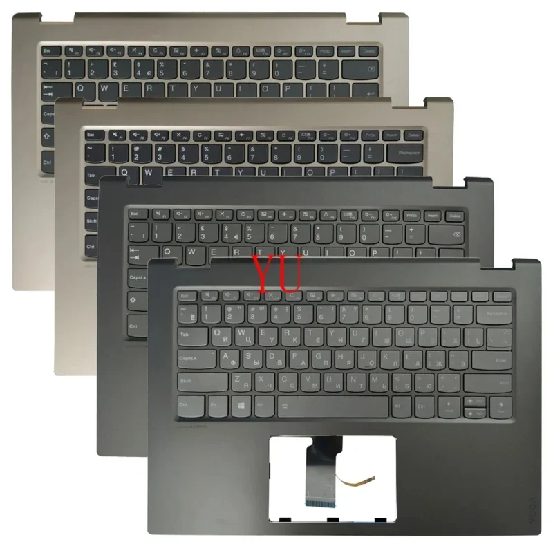 New Backlit UK/US/Russian Keyboard For Lenovo Yoga 520-14 520-14IKB Flex 5-1470 With Palmrest Upper Cover Case AM1YM000120