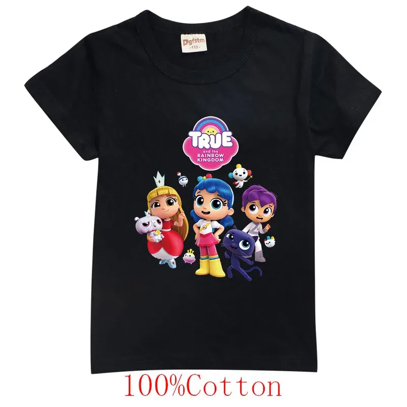 2024 Summer True and The Rainbow Kingdom T Shirt Kids 100% Cotton Short Sleeve T-shirt Baby Boys Clothes Teenager Girls Tshirt