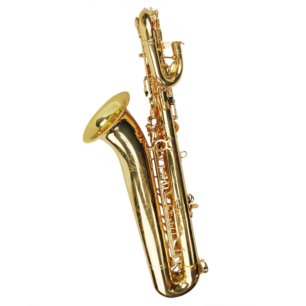 Wholesale Professional Musical Instrument High Grade Tone Eb Gold Lacquer Baritone Saxophone