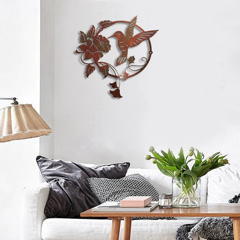 3X Iron Art Bird Wall Decor Garden Fence Lawn Hotel Wall Sculpture Ornaments Vintage Ornament For Indoor Outdoor Home A image 2