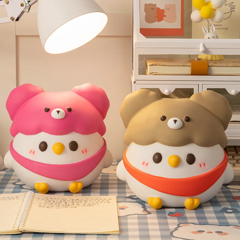 Cartoon Parrot Plastic Savings Jar. A Large-capacity Anti-drop Money box Storage Container That Can Be Deposited Or Withdrawn