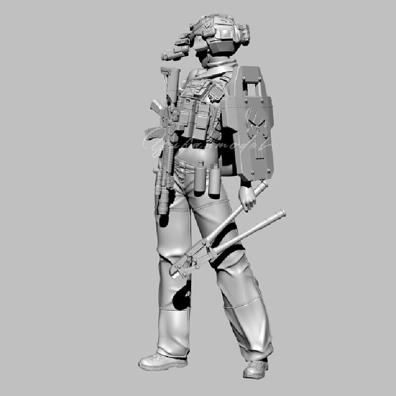 

50mm 75mm Handsome Female Soldier Resin Model Figure Gk Micro Miniature 3d Printed White Model Toy Unassembled And Unpainted Kit