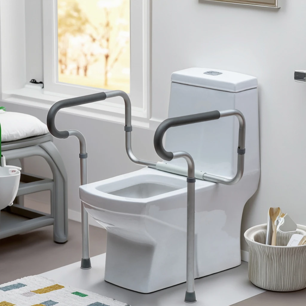 

Adjustable Lightweight Heavy Duty Toilet Safety Frame Seniors Elderly Pregnant Support Rails Bathroom Safety Equipment for