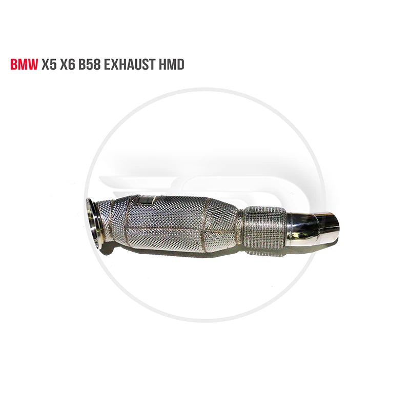 HMD Exhaust Downpipe for BMW X5 X6 B58 Car Accessories With Catalytic Converter Header Without cat pipe