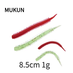 MUKUN  85MM 1g Lifelike Sandworms Soft Plastic Worm Fishing Lure Jig Wobblers Saltwater Artificial Bait Catfish Carp Bass Bait
