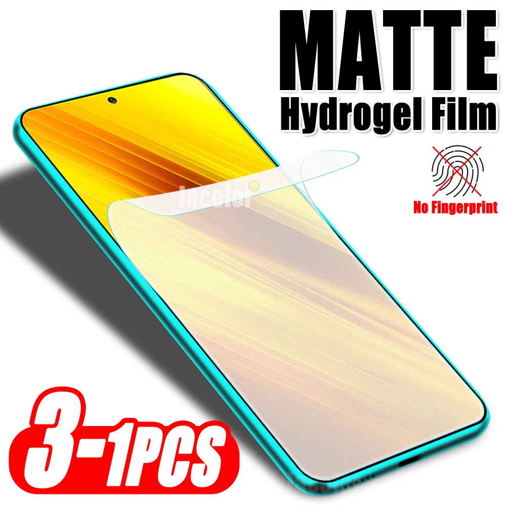 1-3PCS Matte Protective Gel Film For Xiaomi Poco X4 Pro X3 NFC F4 5G F3 GT F2 Pro Hydrogel Safety Protector For PocoX4Pro X3NFC