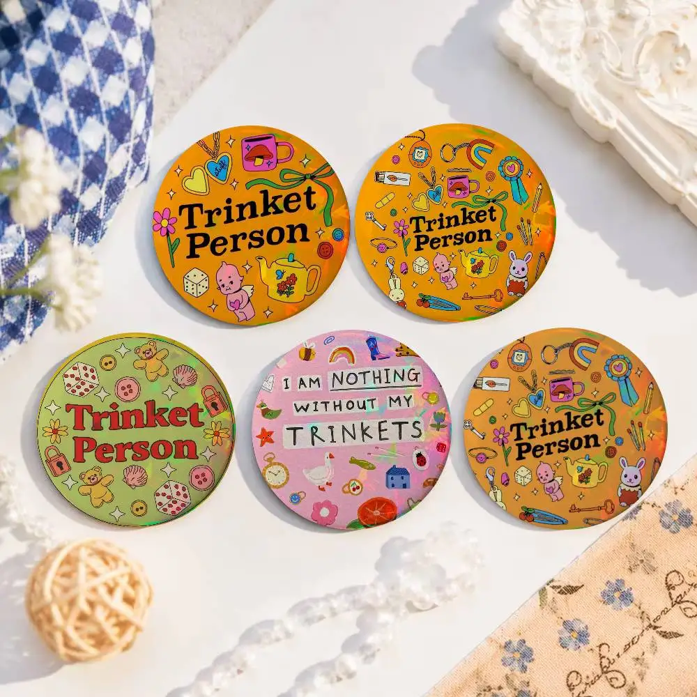 Trinket Person Laser  Brooch Lapel Pin Button Badge on Bag Clothing Hat Jewelry Accessories Toys Gift