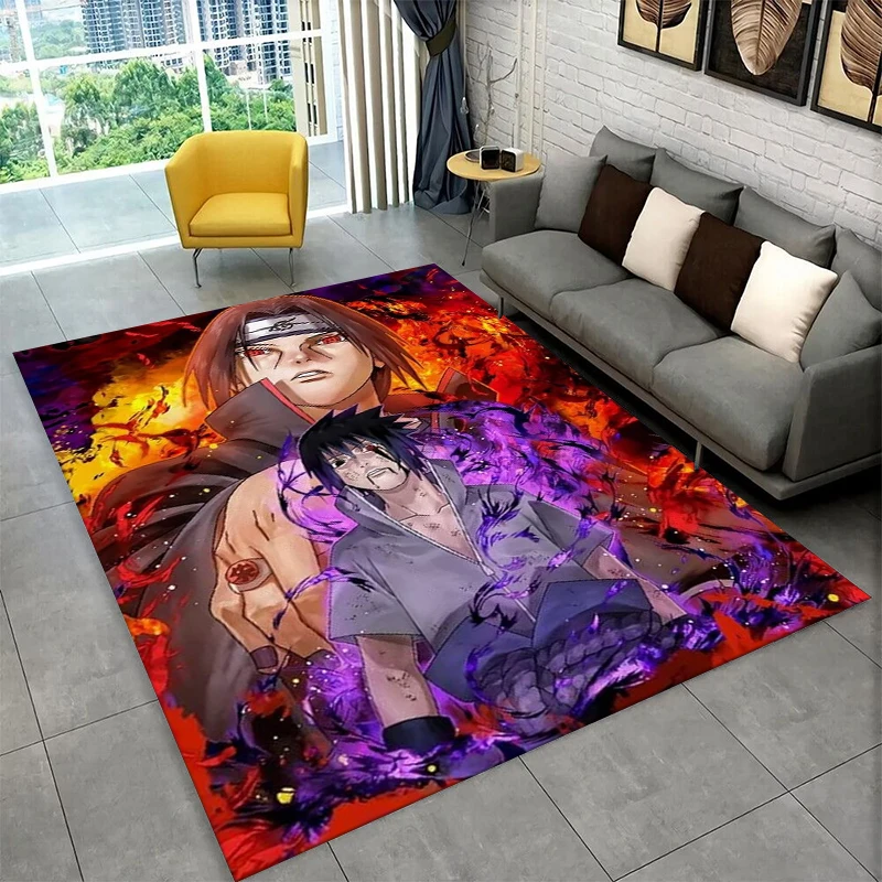 Classic Anime N-Naruto Cartoon I-Itachi Non-Slip Area Rug for Living Room Bedroom Playroom,Carpet Floor Mat Home Decor Holiday